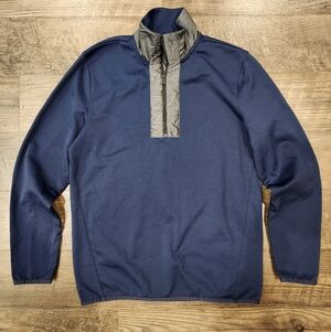 Calvin Klein Blue and Gray Quarter-Zip S